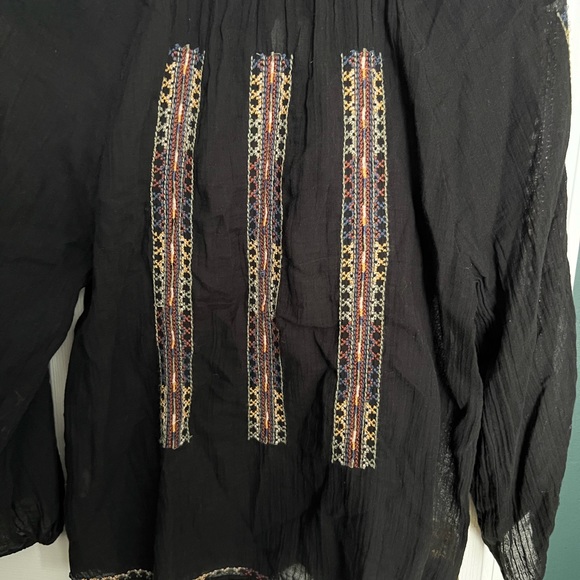 EUC Joie Cotton Embroidered Tie Front Tunic SZ S - Picture 3 of 4